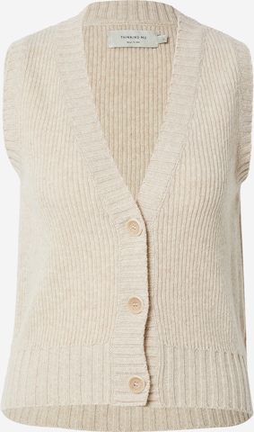 Thinking MU Gebreide bodywarmer in Beige: voorkant