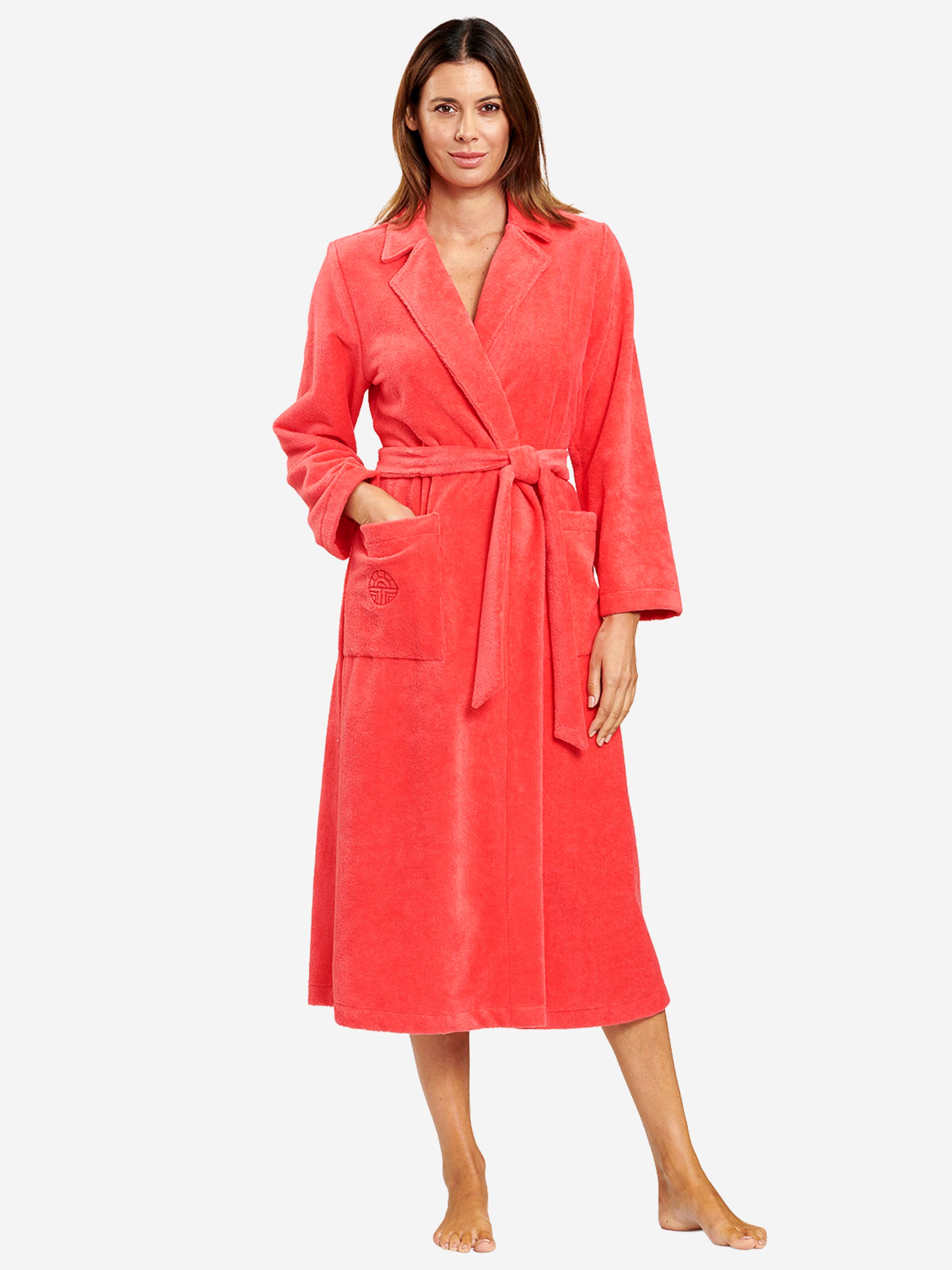 FÉRAUD PARIS Short Bathrobe ' Spa ' in Red: front