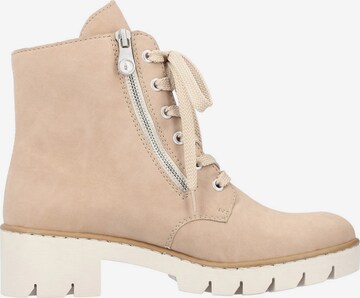 Rieker Lace-Up Ankle Boots in Beige