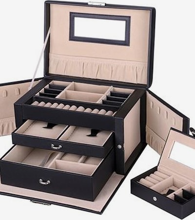 UNIQ Beauty Organizator nakita 'Leather Jewelry Box with 20 Compartments - Black' veličine 25 x 25 x 8 cm u crna, Pregled proizvoda