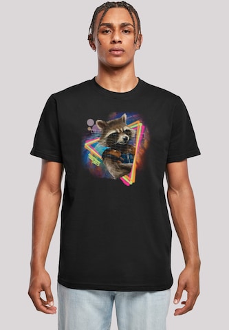 F4NT4STIC Shirt 'Marvel Guardians of the Galaxy Neon Rocket' in Black: front