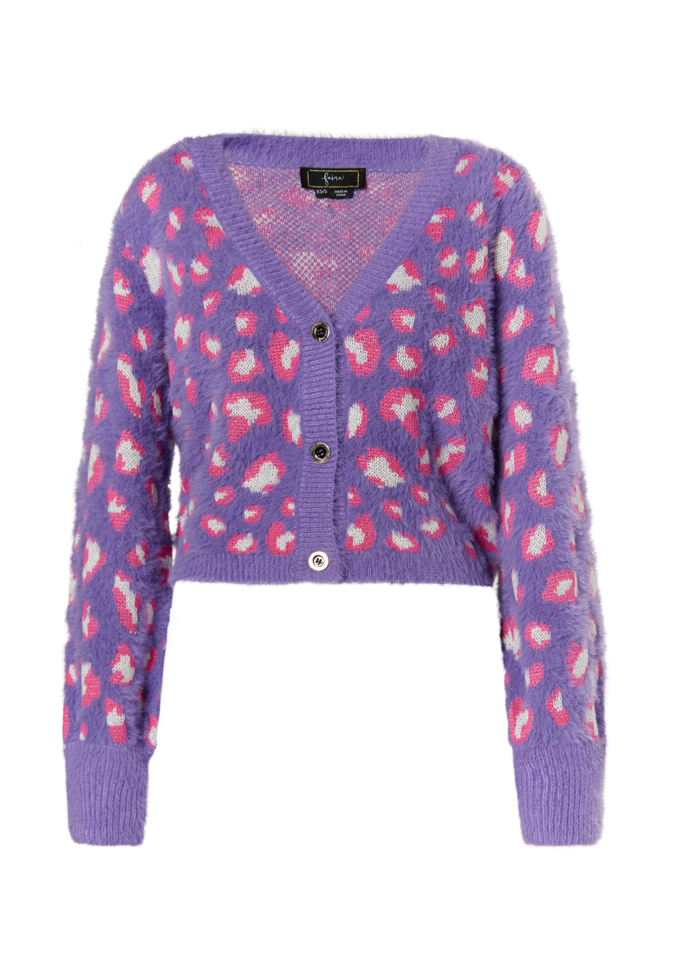 faina Плетена жилетка в лилав: отпред