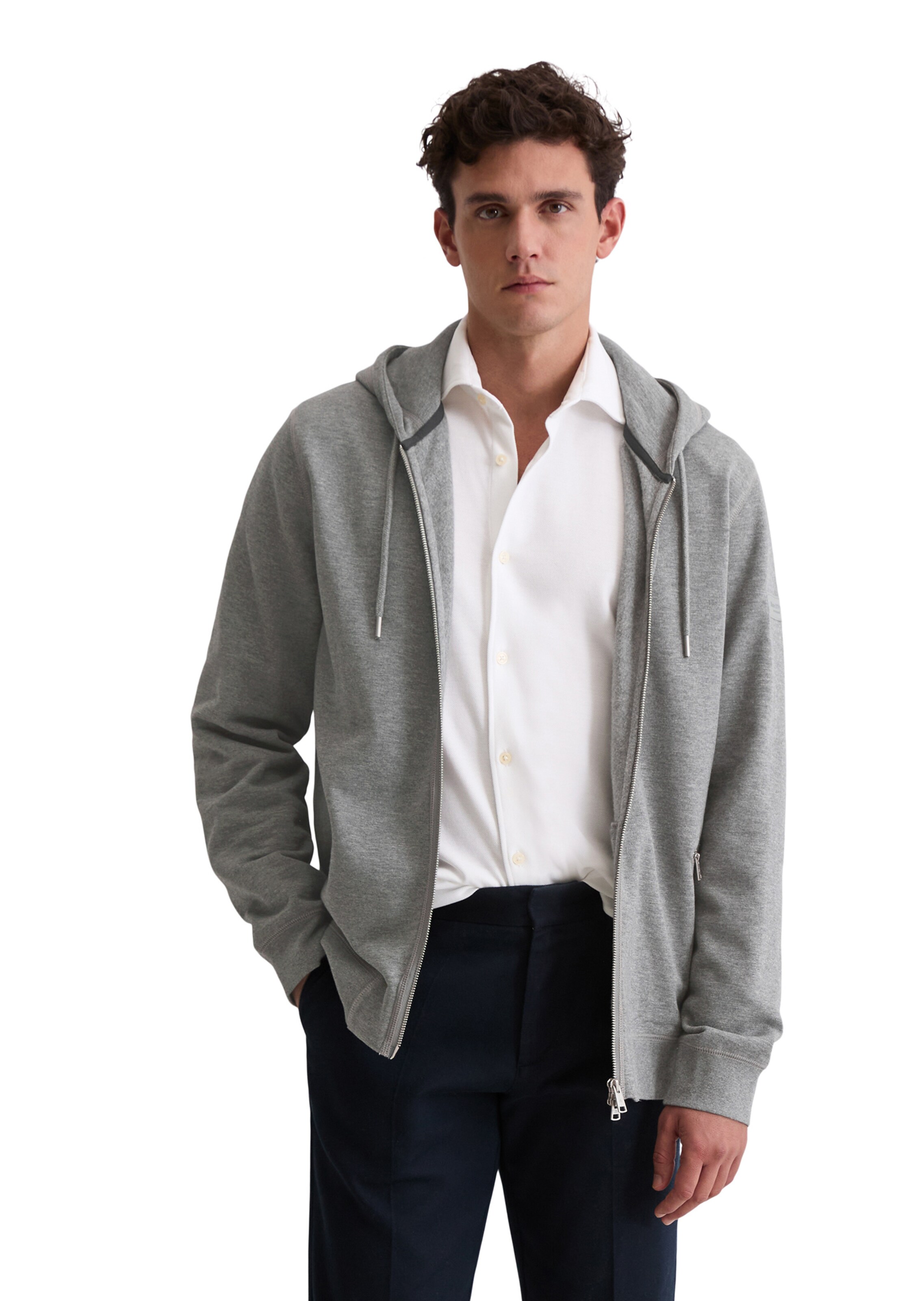 Marc O'Polo Sweatvest in Grijs: voorkant