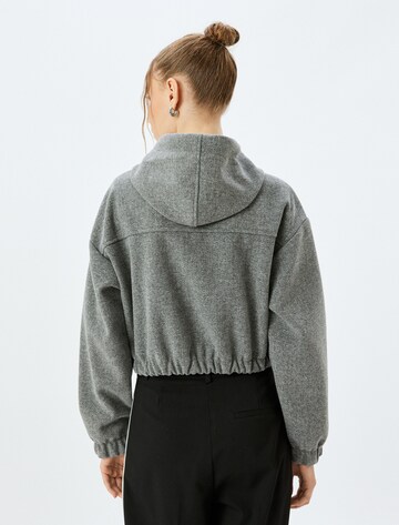 Koton Zip-Up Hoodie in Grey