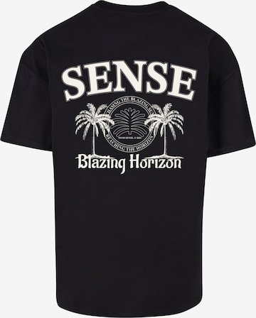 9N1M SENSE Shirt 'Blazing Horizon Palm' in Zwart