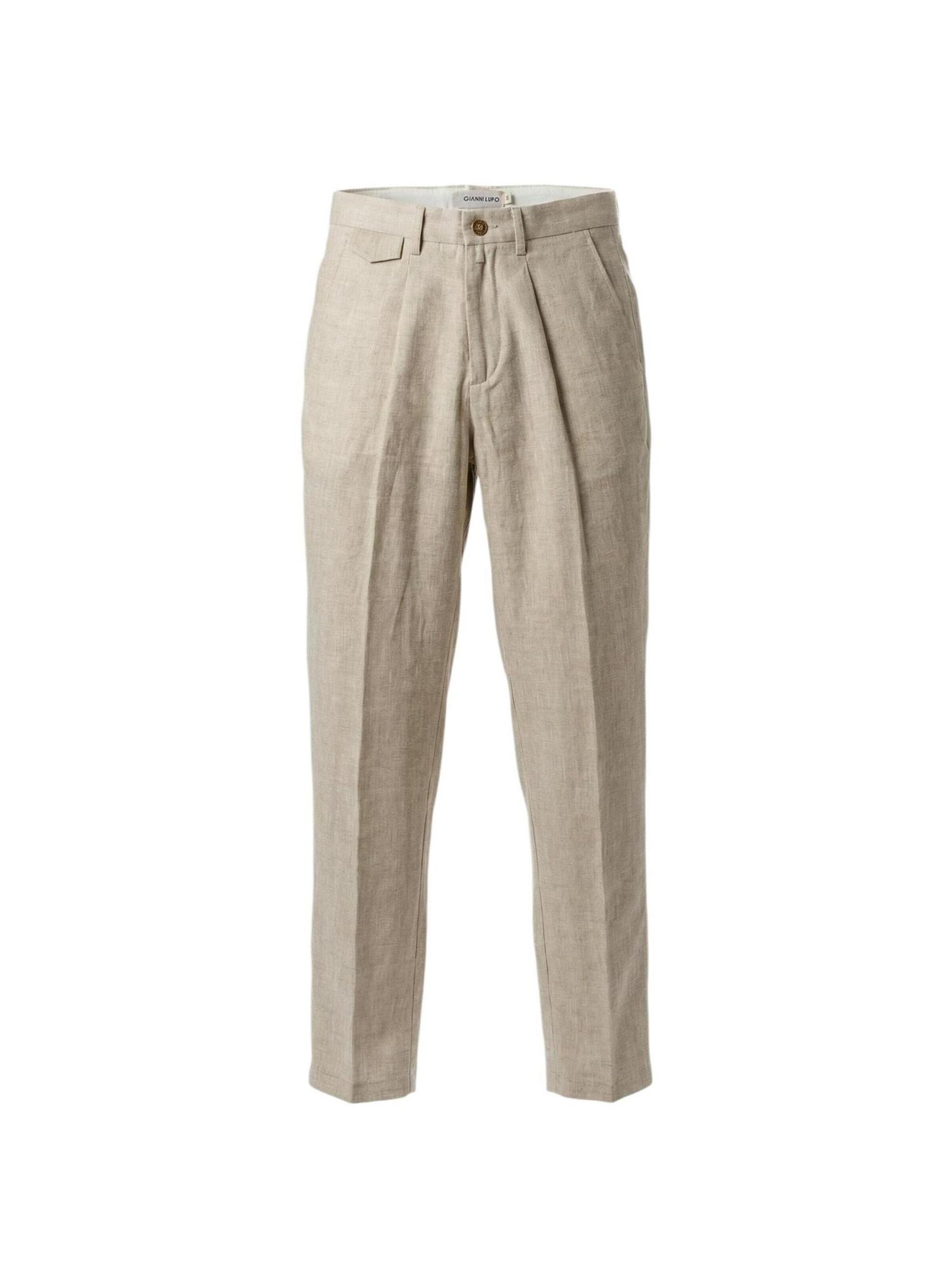 Gianni Lupo Regular Broek 'GL010BD-S26' in Beige: voorkant