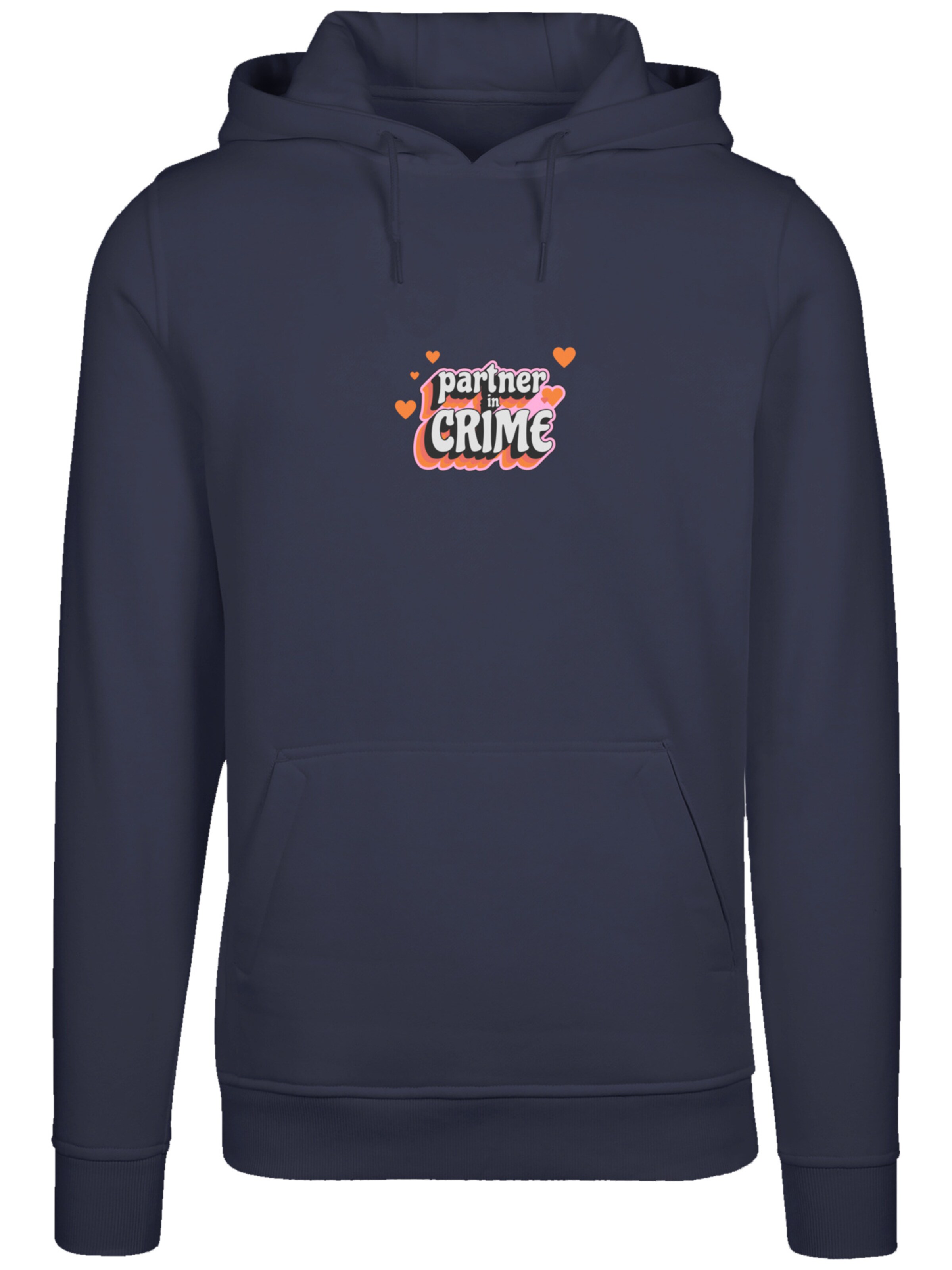 F4NT4STIC Sweatshirt 'Partner In Crime Valentinstag' in Blauw: voorkant