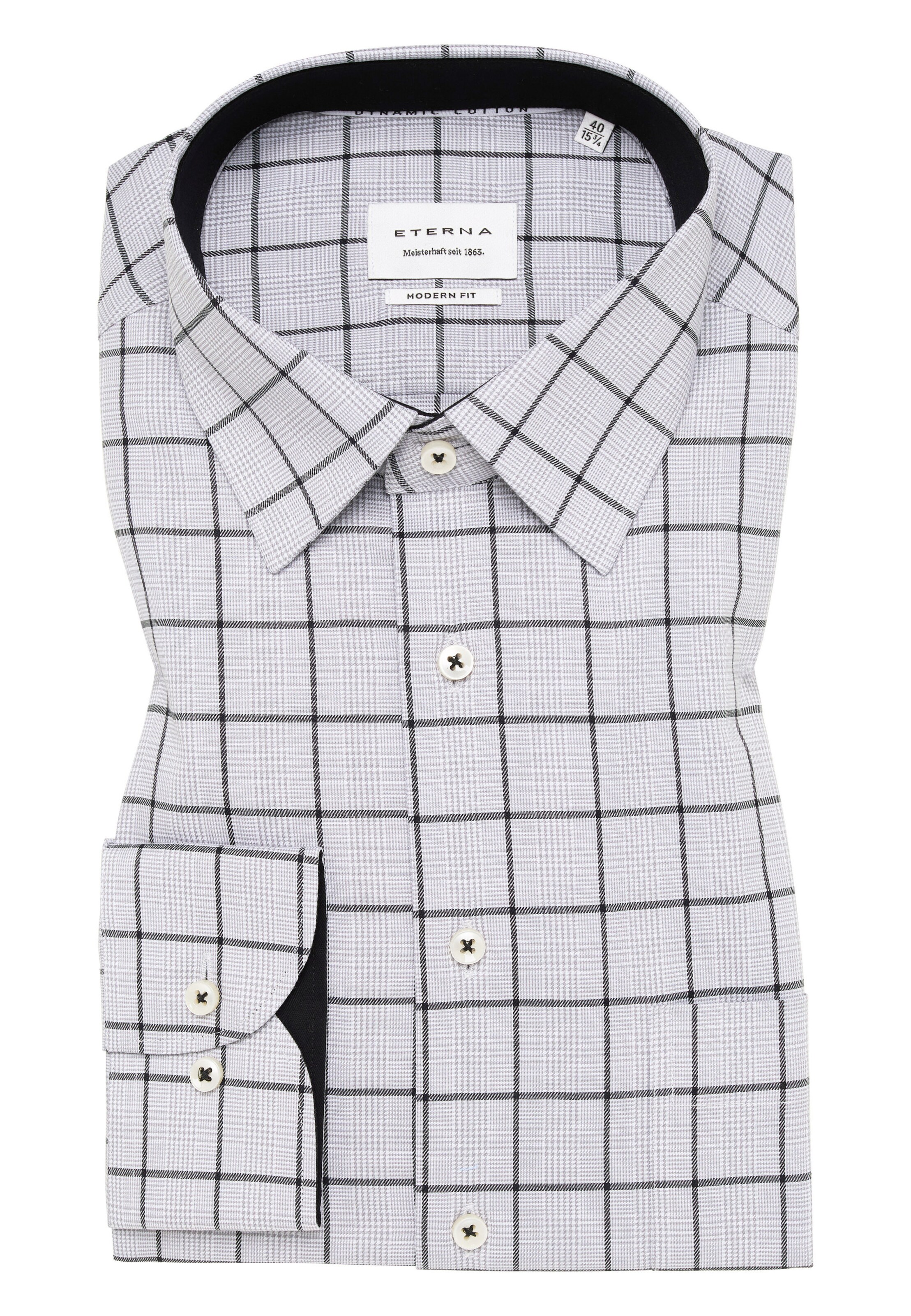 ETERNA Regular fit Zakelijk overhemd in Zilver