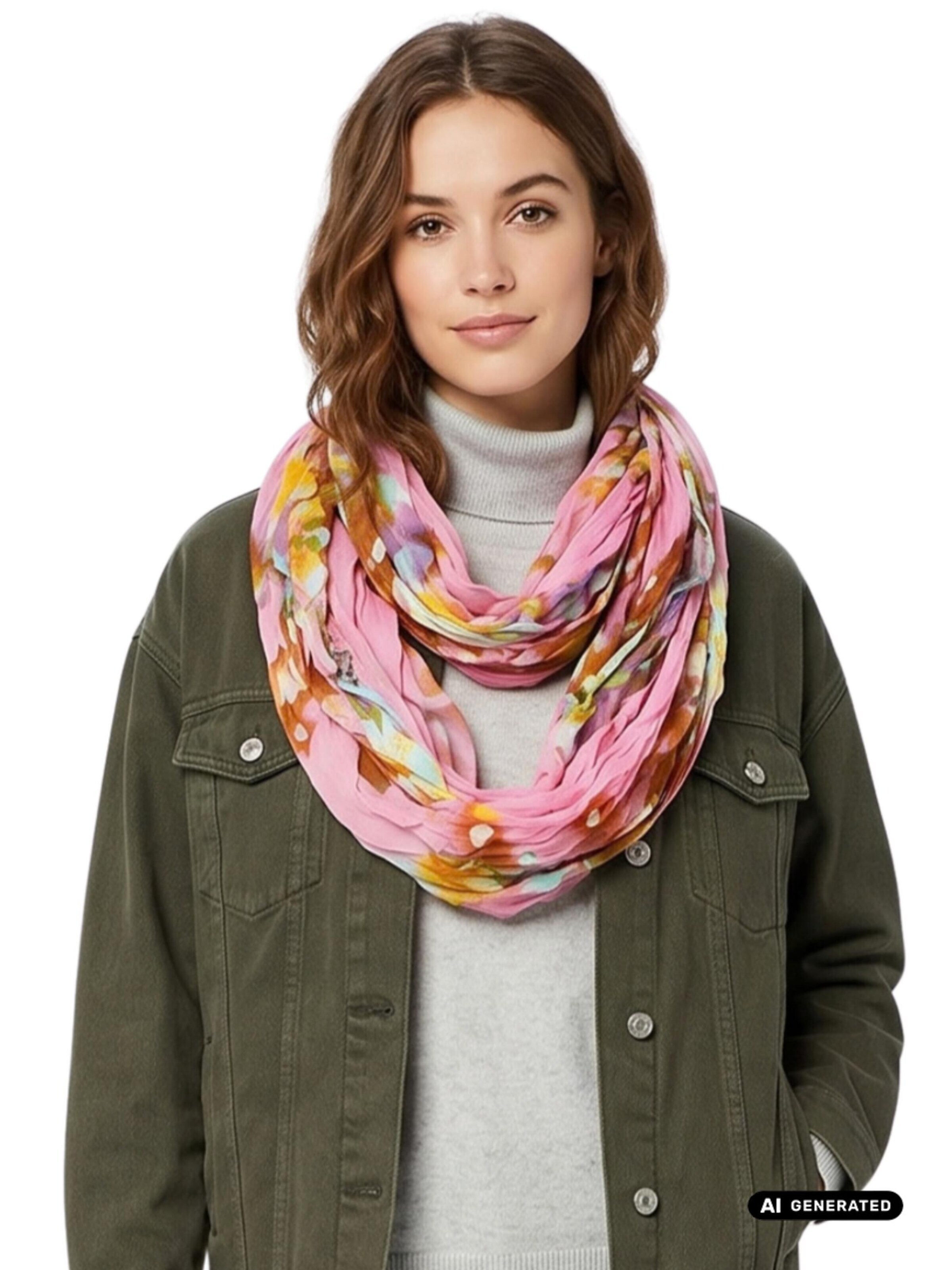 AvaMia Tube Scarf 'Schlauschal Blume' in Pink: front