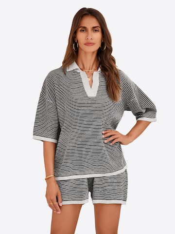 juoda Imily Bela Moteriškas kostiumėlis su kelnėmis: priekis