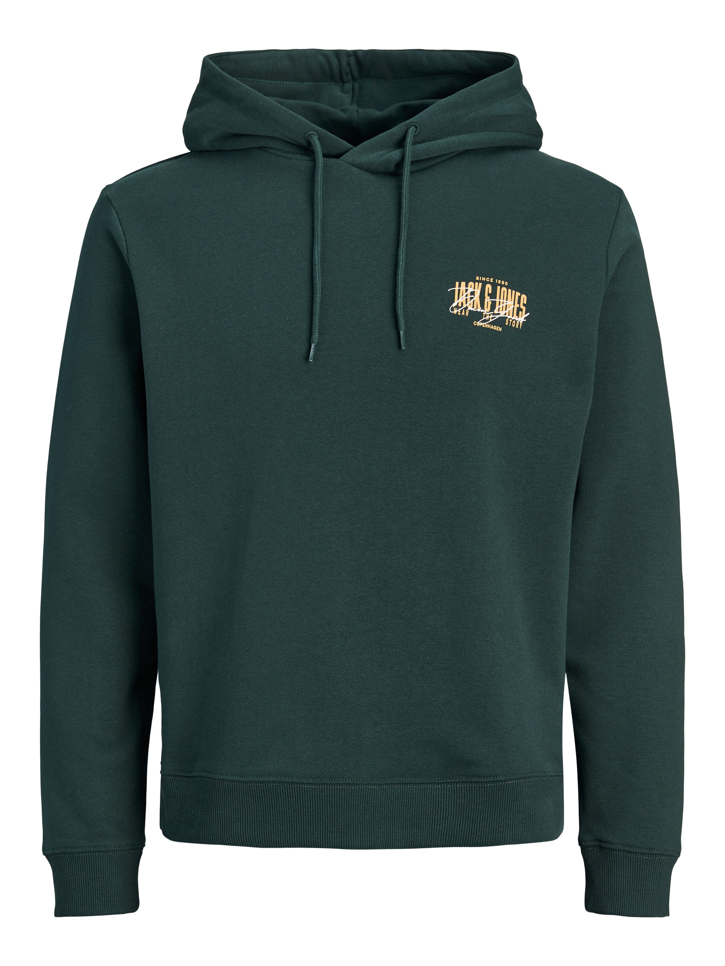 JACK & JONES Sweat-shirt 'JJAERO' en S en jaune / vert foncé / blanc, Vue avec produit