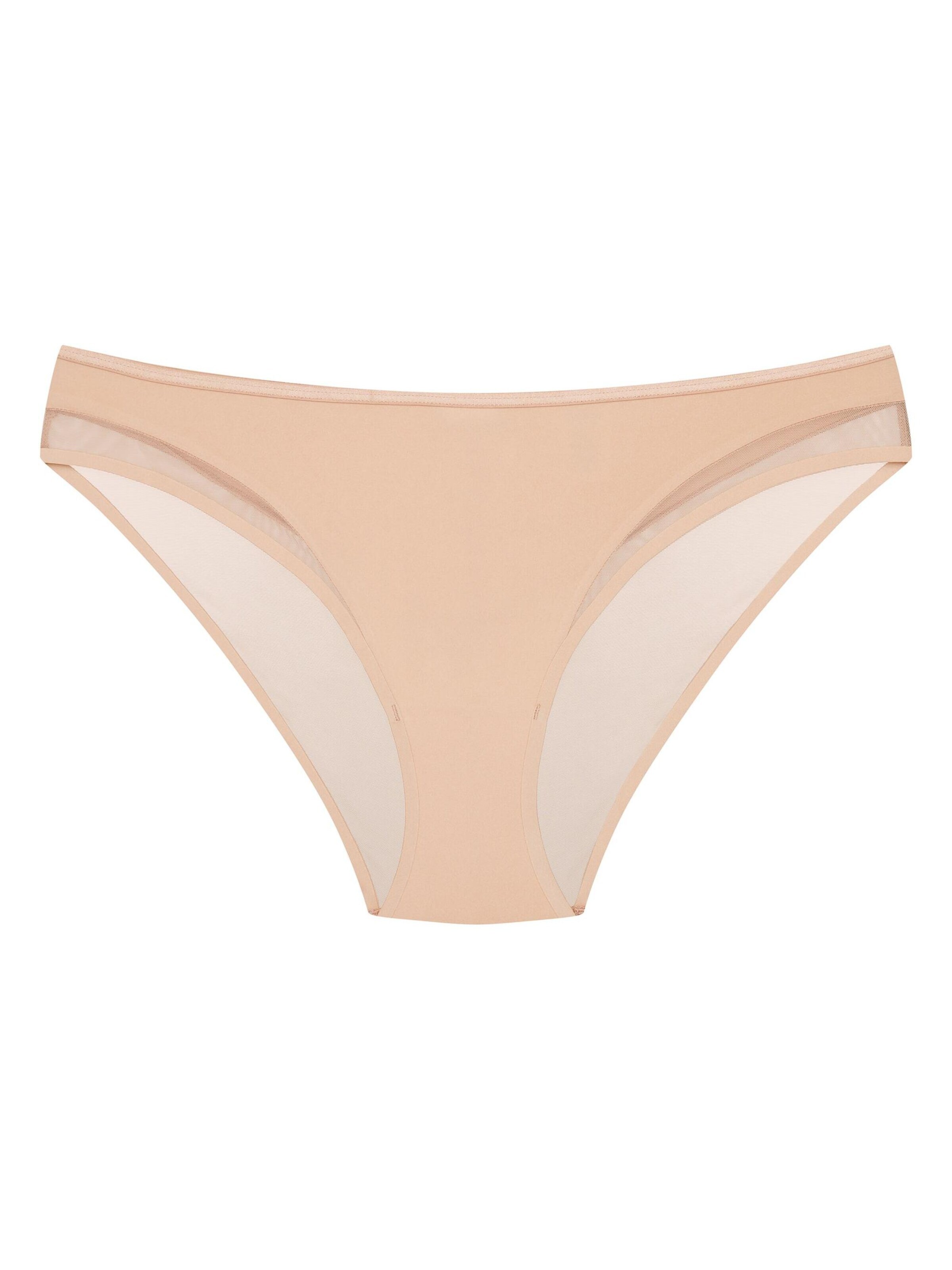 Panty 'Slip Nuts, hoher Beinausschnitt, dekorative Zierriemen' di ESOTIQ in beige