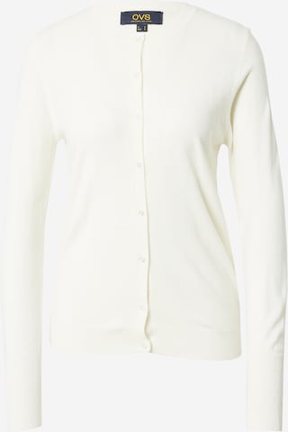 OVS Knit Cardigan in White: front
