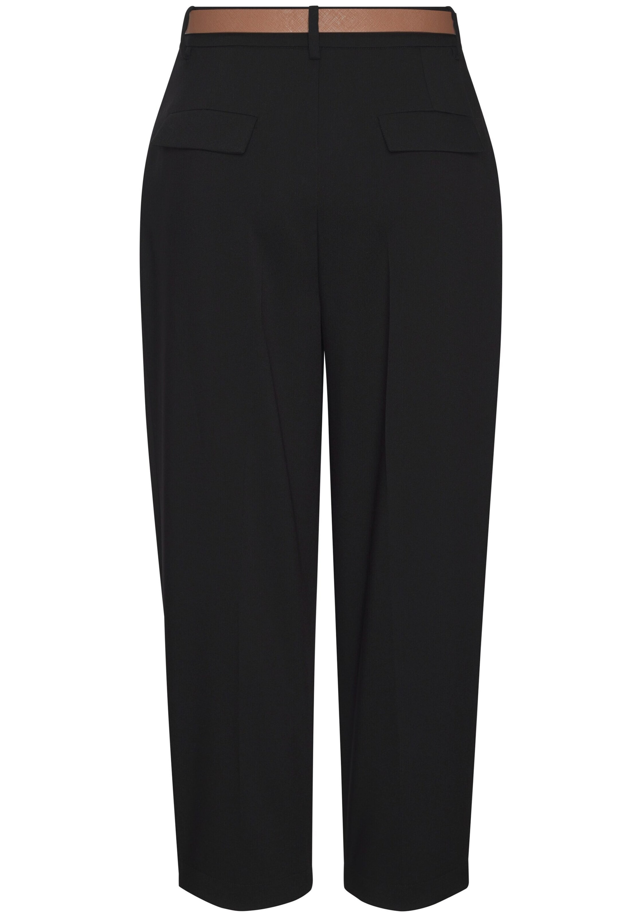 LASCANA - Slimfit Pantalón plisado en negro