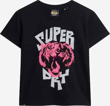 Superdry - Camiseta 'Lo-fi Rock' en negro: frente