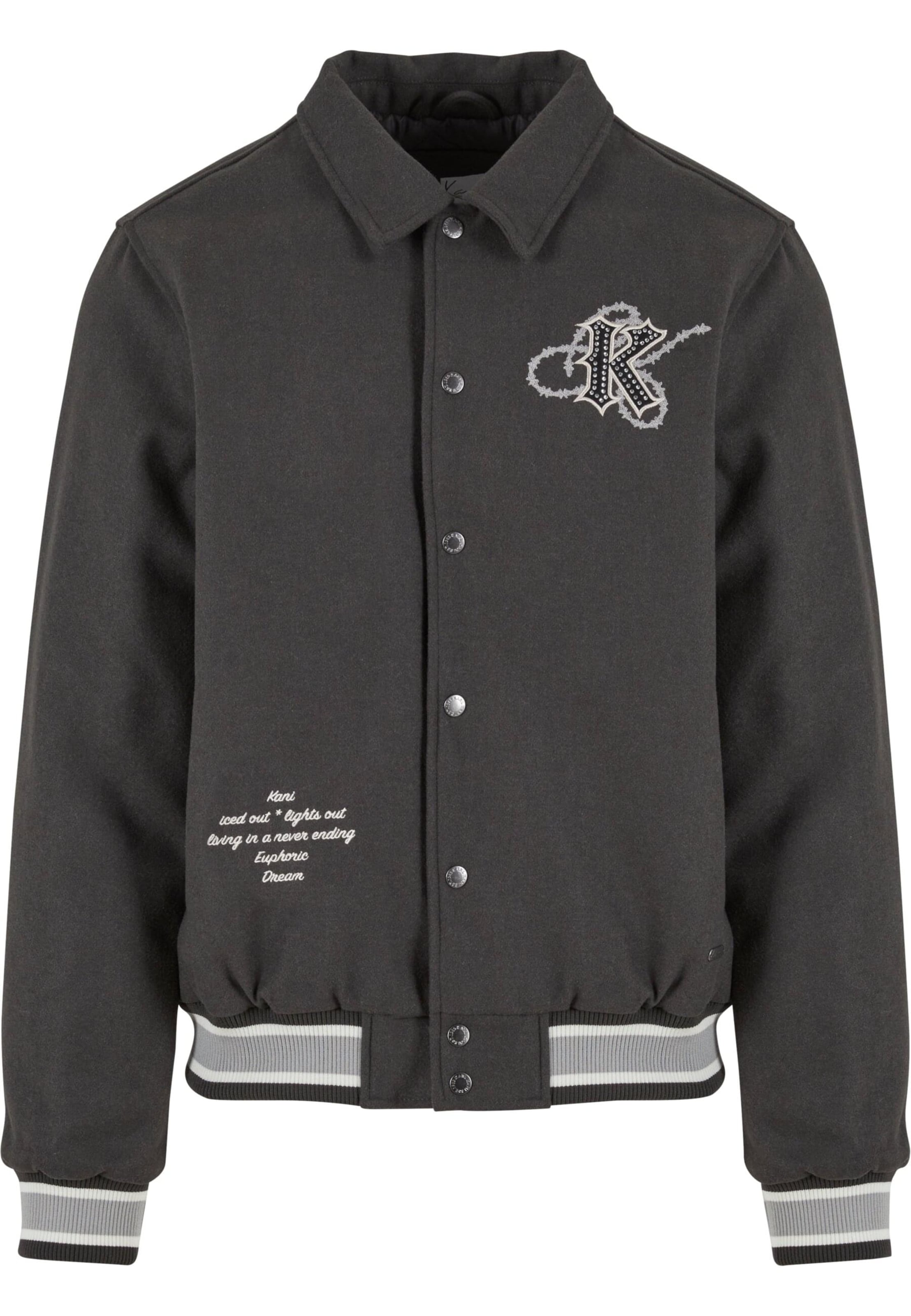 Karl Kani Chaqueta de entretiempo en gris claro / negro / blanco, Vista del producto