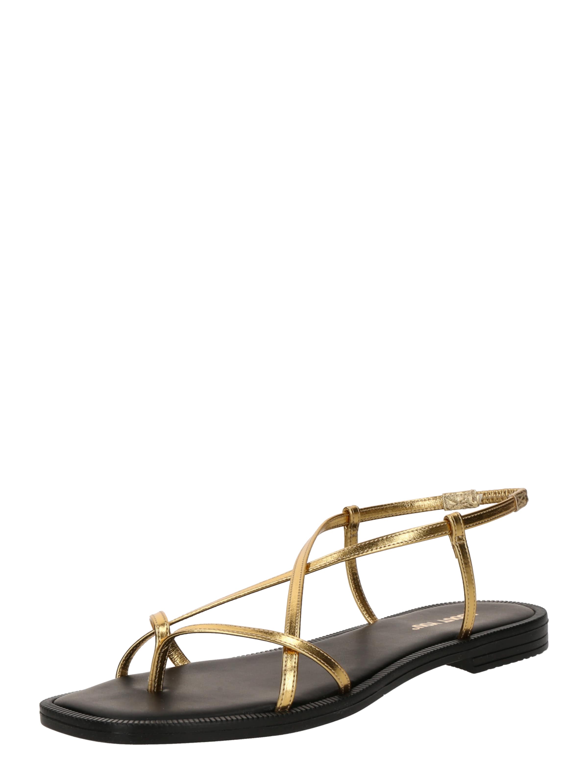 ABOUT YOU T-Bar Sandals 'Medina' in Gold: front