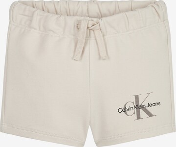 Calvin Klein Jeans Broek in Beige: voorkant