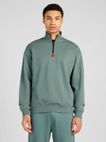 HUGO - Sweatshirt 'Durty' em verde: frente