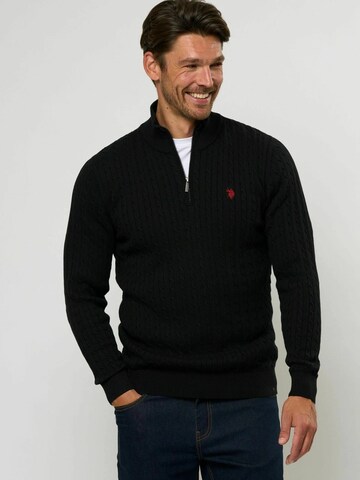 U.S. POLO ASSN. Trui 'Romeo' in Zwart: voorkant