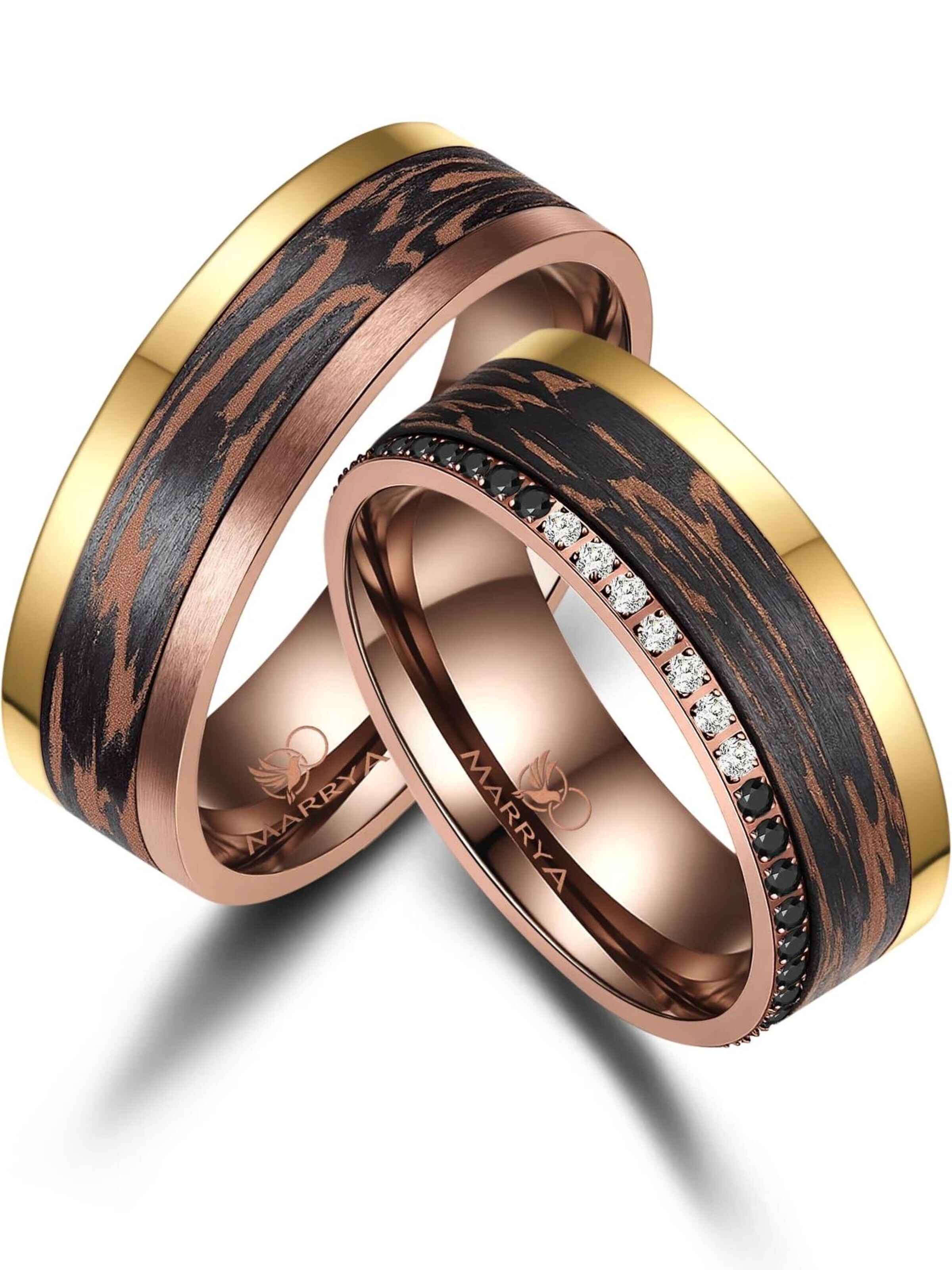 Anello 'MARRYA Ehering CB-07 Carbon-Bronze' di MARRYA in marrone