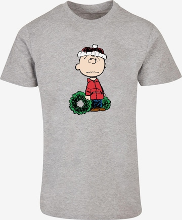 Merchcode T-Shirt 'Peanuts Wreath' in Grau: predná strana