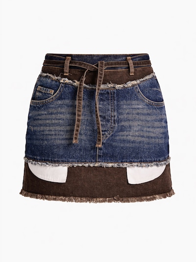 IT'S BASIC Jupe 'Layered Mini Denim Skirt' en bleu denim, Vue avec produit