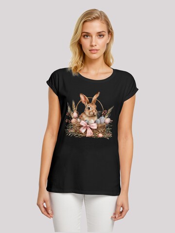 T-shirt 'Osterhasen Korb Dekor' F4NT4STIC en noir : devant