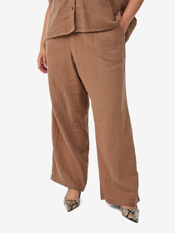 ZizziWide Leg/ Široke nogavice Hlače 'Vvivu' - smeđa boja: prednji dio