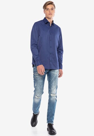 CIPO & BAXX Regular Fit Freizeit-Hemd in Blau