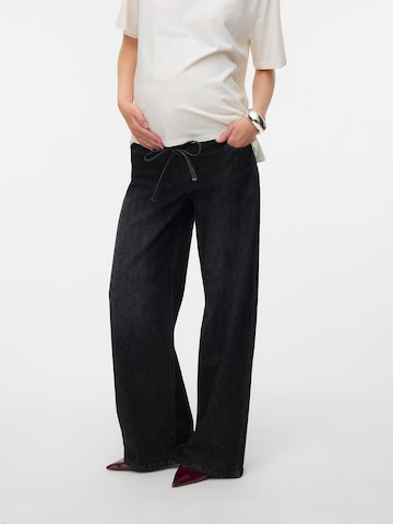 MAMALICIOUS Wide leg Jeans 'MLFULA' in Black: front