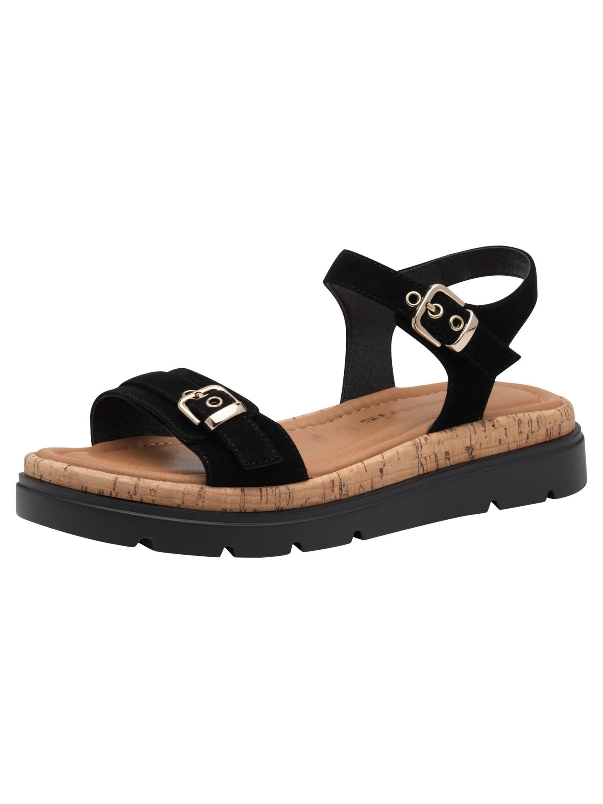 Sandales à lanières Tamaris en noir : devant