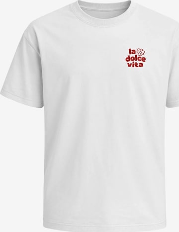 Neverless Shirt 'La dolce Vita' in White: front