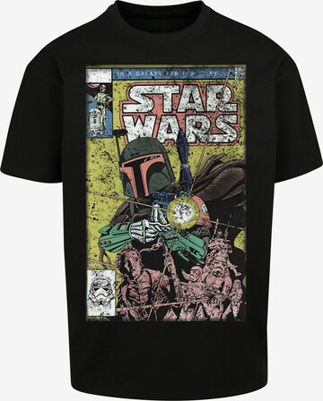 F4NT4STIC Shirt 'Star Wars Boba Fett Comic' in Zwart: voorkant