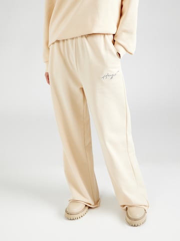 HUGO Red Loose fit Trousers 'Nasuede' in Beige: front