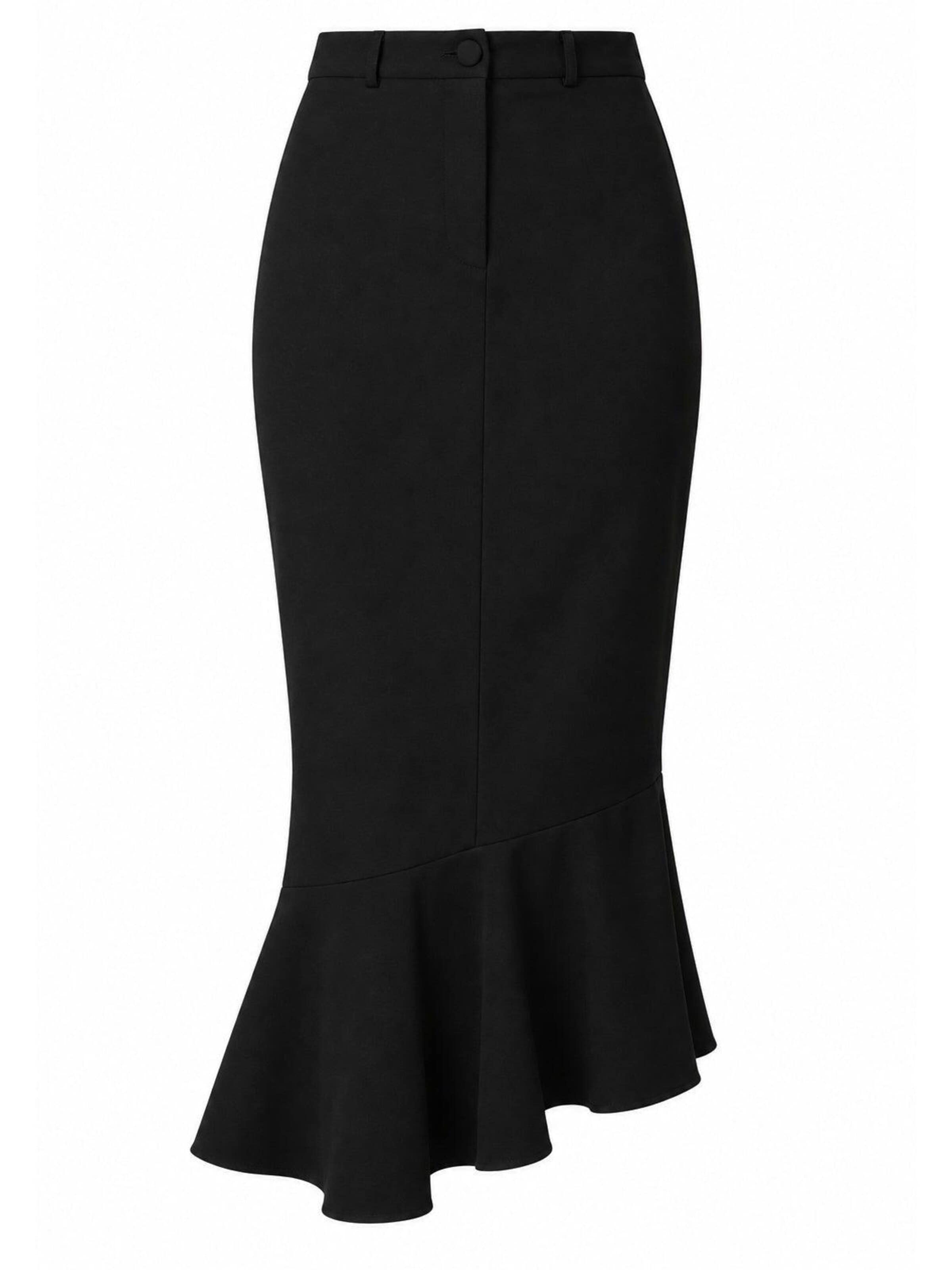 Touché Privé - Falda 'Crepe Skirt With Pleat' en negro: frente