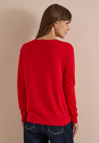 CECIL Basic Pullover mit Rundhals in Unifarbe in Rot