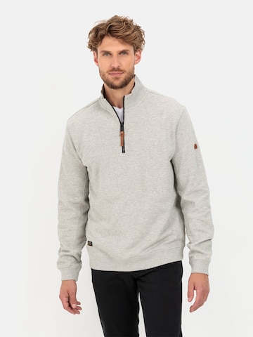 CAMEL ACTIVE Meliertes Sweatshirt mit Stehkragen in Grau: predná strana