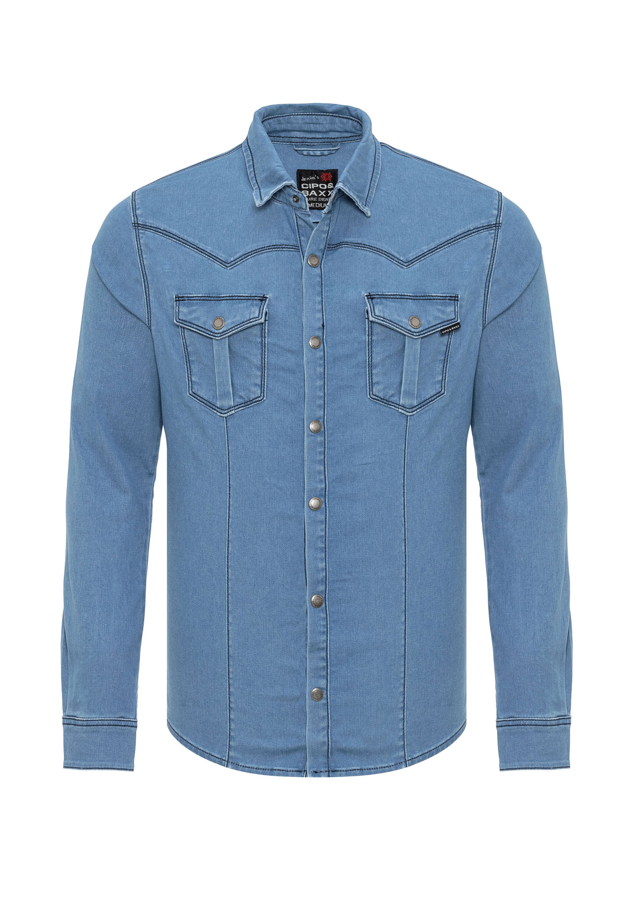 CIPO & BAXX Overhemd in Blauw: voorkant