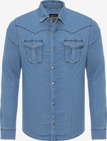 CIPO & BAXX Button Up Shirt in Blue: front