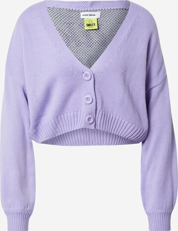 Tally Weijl Knit Cardigan in Purple: front