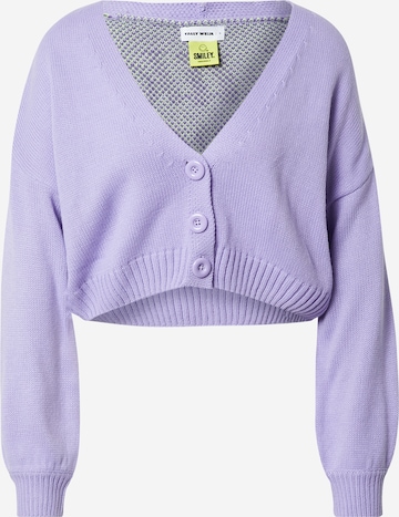 Tally Weijl Knit cardigan in Purple: front
