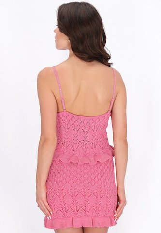 faina - Top de punto 'Festive' en rosa