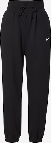 Tapered Pantaloni 'Phoenix Fleece' de la Nike Sportswear pe negru: față