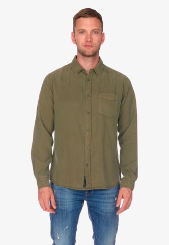 Le Temps Des Cerises Regular fit Button Up Shirt 'BALT' in Green: front