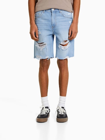 Bershka Regular Shorts in Blau: predná strana