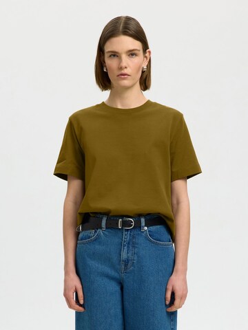 SELECTED Shirt 'SLFEssential' in Groen: voorkant