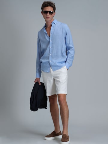 Lufian Comfort fit Button Up Shirt in Blue