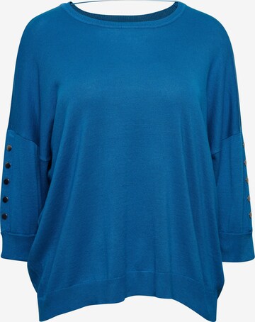 Fransa Curve Shirt in Blauw: voorkant