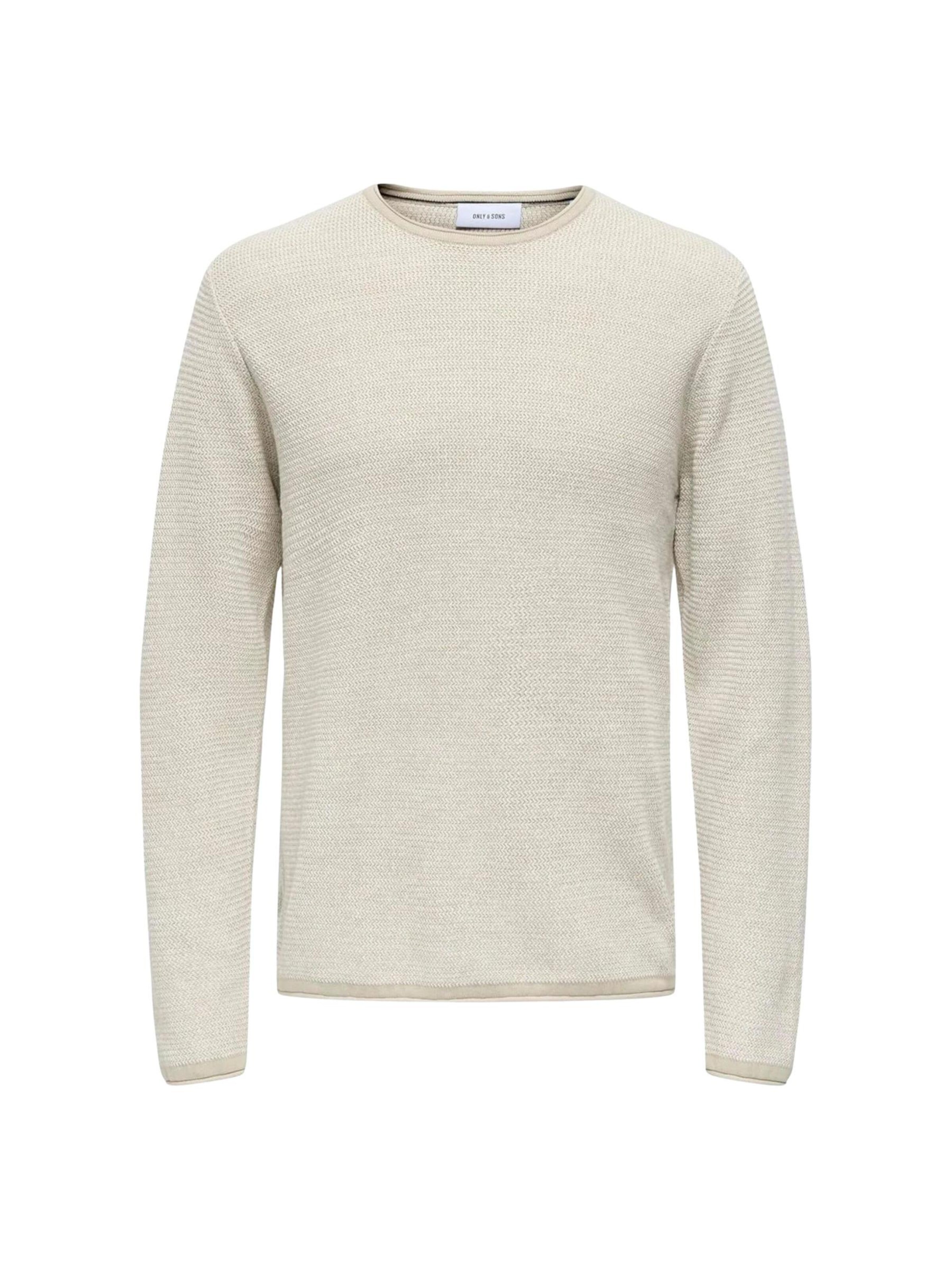 Only & Sons Pull-over 'ONLY & SONS ONSALAM REG 5 STRUC CREW KNIT Maglieria' en blanc, Vue avec produit